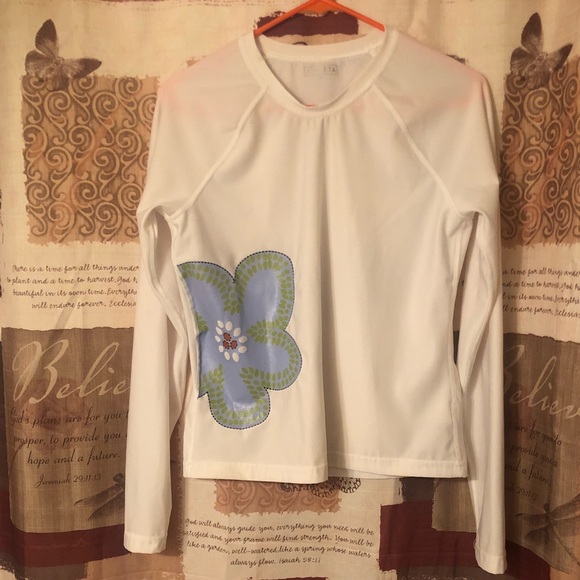 Athleta Brand Rash Gaurd Swim Top size M - Picture 1 of 3